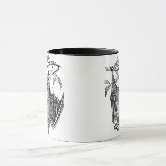 Zwart-wit hangende vleermuis Mok (Midden)