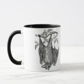 Zwart-wit hangende vleermuis Mok (Links)