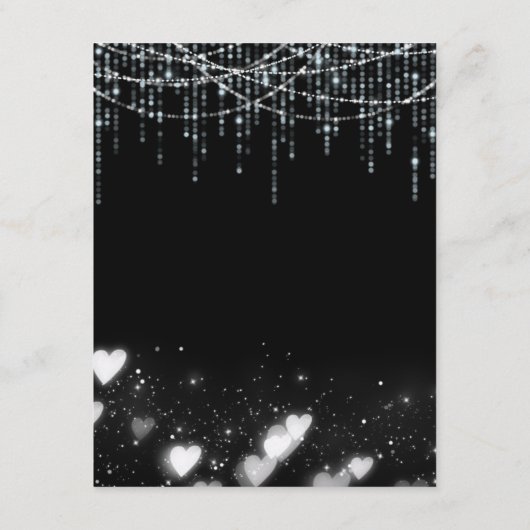 Zwart & Wit Hanging Lights Behuizing Card Informatiekaartje (Achterkant)