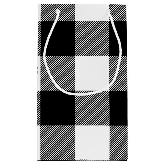 zwart-wit Happy Birthday buffel plaid Klein Cadeauzakje (Achterkant)