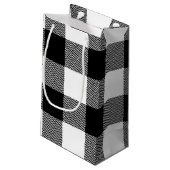 zwart-wit Happy Birthday buffel plaid Klein Cadeauzakje (Achterkant Gekanteld)