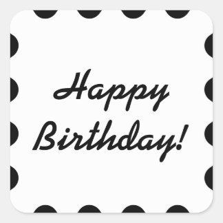 Zwart-wit - Happy Birthday Sticker