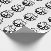 Zwart-wit Happy Bunny Pasen Cadeaupapier (Hoek)