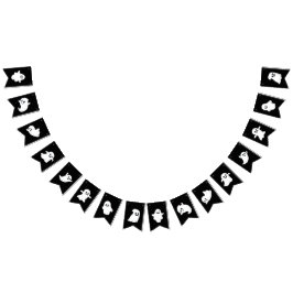 Zwart & Wit Happy Halloween Leuke Ghost Vlaggetjes