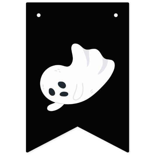 Zwart & Wit Happy Halloween Leuke Ghost Vlaggetjes (Derde vlag)