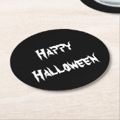 Zwart-wit Happy Halloween Paper Onderzetter (Gebogen)