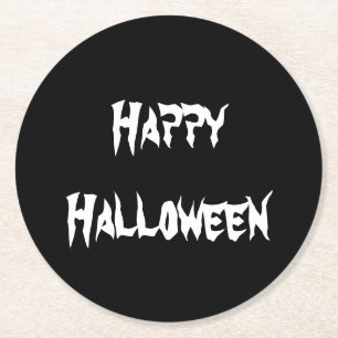 Zwart-wit Happy Halloween Paper Onderzetter