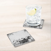 Zwart-wit Happy Halloween Party Kartonnen Onderzetters (Insitu)