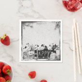 Zwart-wit Happy Halloween Party Servet (Insitu)