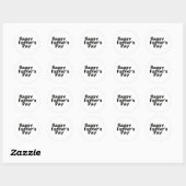 Zwart-wit Happy Vaderdag Text Design Ronde Sticker (Vel)