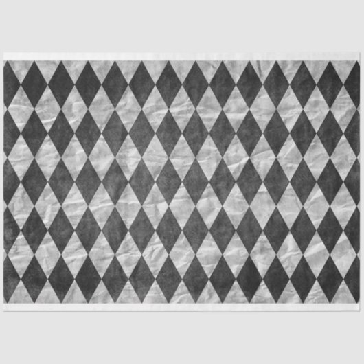 Zwart Wit Harlekijn Decoupage Tissue Paper Tissuepapier (Voorkant)