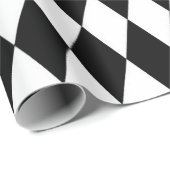 Zwart Wit Harlekijn Diamanten Patroon Design Cadeaupapier (Rol Hoek)