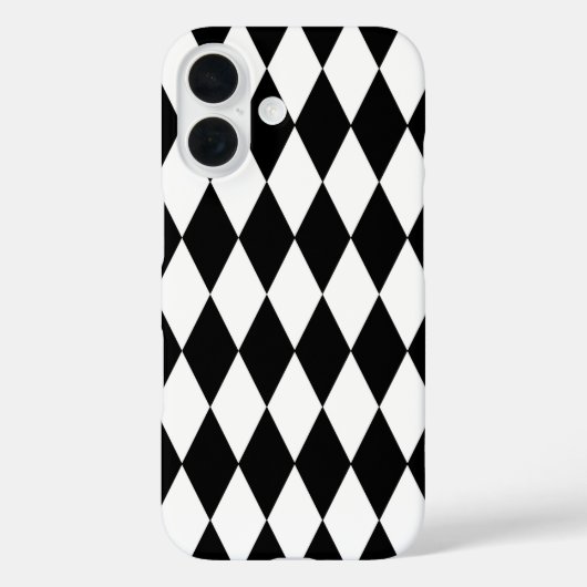 Zwart Wit Harlekijn Diamanten Patroon Design Case-Mate iPhone Case (Achterkant)