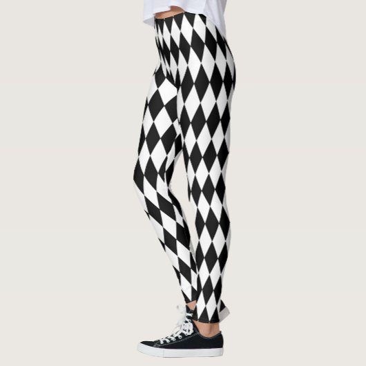 Zwart Wit Harlekijn Diamanten Patroon Design Leggings