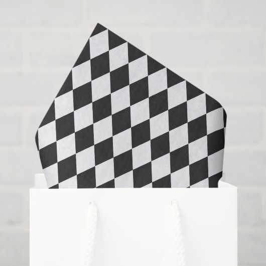 Zwart & Wit Harlekijn Diamanten Tissuepapier (Cadeauzakje)