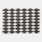 Zwart-wit Harlekijn (kleine schaal) Theedoek (Horizontaal)
