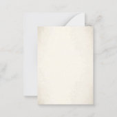 Zwart & Wit Harlekijn Nep Antiek Monogram Notitiekaartje (Achterkant)