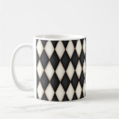 Zwart-wit Harlequin Diamond Check Pattern Koffiemok (Links)