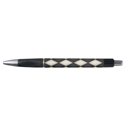 Zwart-wit Harlequin Diamond Check Pattern Pen (Voorkant)