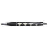 Zwart-wit Harlequin Diamond Check Pattern Pen (Achterkant)