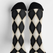 Zwart-wit Harlequin Diamond Check Pattern Sokken (Top)