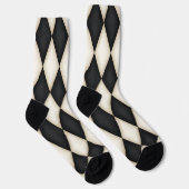 Zwart-wit Harlequin Diamond Check Pattern Sokken (Rechts)