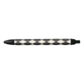 Zwart-wit Harlequin Diamond Check Pattern Zwarte Inkt Pen (Voorkant)