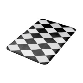 Zwart-wit Harlequin Diamond Pattern Badmat