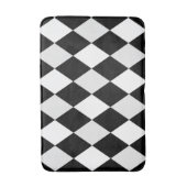 Zwart-wit Harlequin Diamond Pattern Badmat (Voorkant Verticaal)