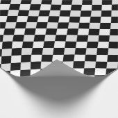 Zwart-wit Harlequin Diamond Pattern Cadeaupapier (Hoek)