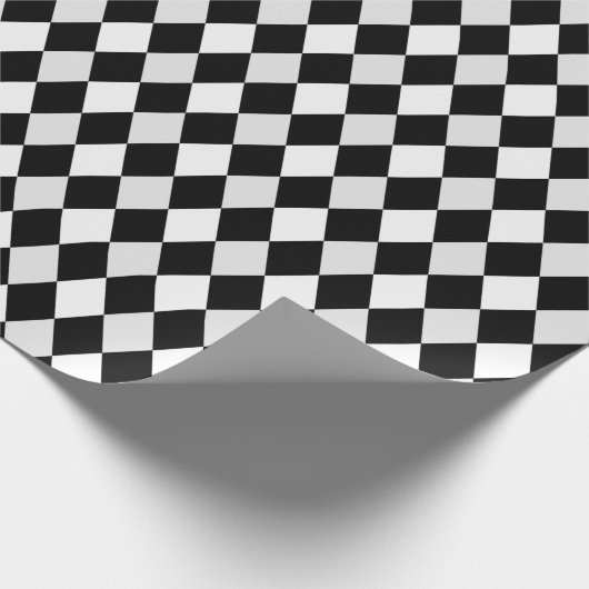 Zwart-wit Harlequin Diamond Pattern Cadeaupapier (Hoek)