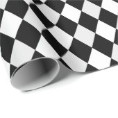 Zwart-wit Harlequin Diamond Pattern Cadeaupapier (Rol Hoek)