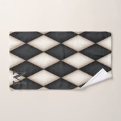 Zwart-wit Harlequin Dramatic 3-D Monogram Bad Handdoek (Handdoek)
