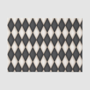 Zwart-wit Harlequin Medieval Fairytale test Tissuepapier