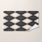 Zwart-wit Harlequin Patroon Elegant gecontroleerd Bad Handdoek (Handdoek)