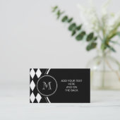 Zwart wit Harlequin Patroon, Uw Initiaal Visitekaartje (Staand voorkant)