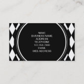 Zwart wit Harlequin Patroon, Uw Initiaal Visitekaartje (Achterkant)