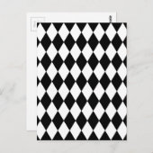Zwart-wit Harlequin Pattern Briefkaart (Voorkant / Achterkant)