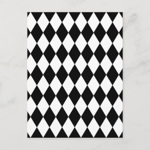 Zwart-wit Harlequin Pattern Briefkaart