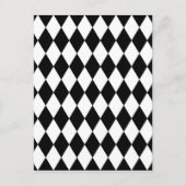 Zwart-wit Harlequin Pattern Briefkaart (Voorkant)
