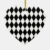Zwart-wit Harlequin Pattern Keramisch Ornament (Voorkant)