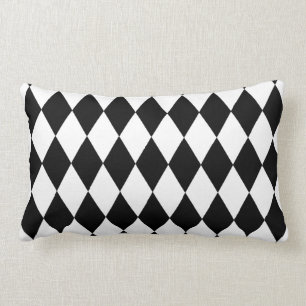 Zwart-wit Harlequin Pattern Kussen