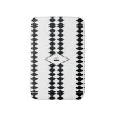 Zwart wit Harlequin Pattern Monogram Badmat (Voorkant Verticaal)