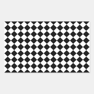 Zwart-wit Harlequin Pattern Rechthoekige Sticker