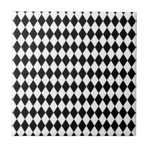 Zwart-wit Harlequin Pattern Tegeltje