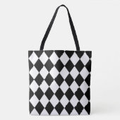 Zwart-wit Harlequin Pattern Tote Bag (Voorkant)