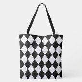 Zwart-wit Harlequin Pattern Tote Bag (Achterkant)