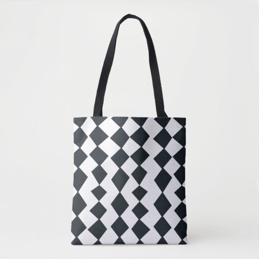 Zwart-wit Harlequin Pattern Tote Bag (Voorkant)