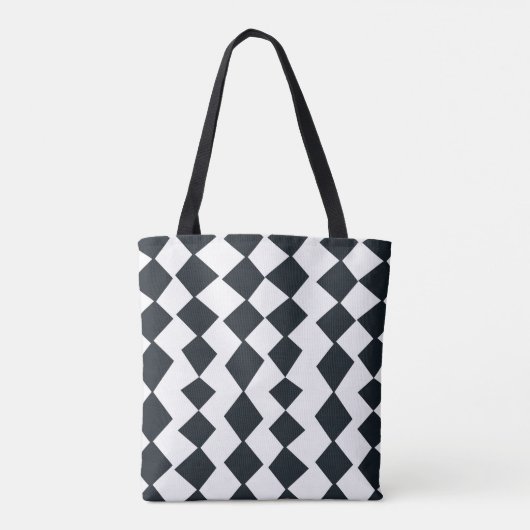 Zwart-wit Harlequin Pattern Tote Bag (Achterkant)