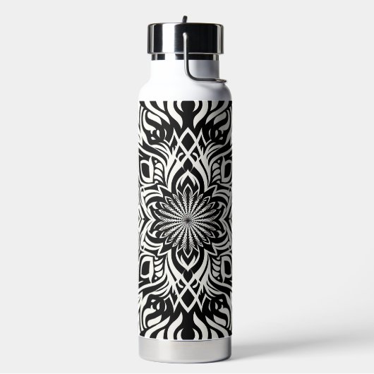 Zwart-wit harmonie waterfles (Links)